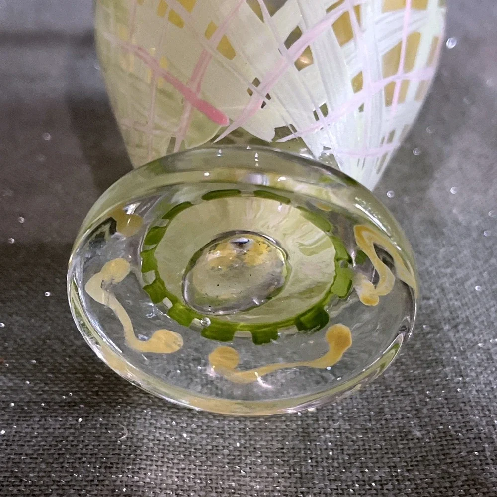 Tracy Porter Vintage Hand-Painted Glass Bud Vase~EUC